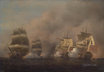 海戦 Painting - サミュエル・スコット喜望峰沖海戦の行動